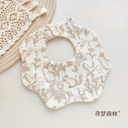 Cute Animal Baby Bib - Soft Cotton Muslin for Newborns & Infants