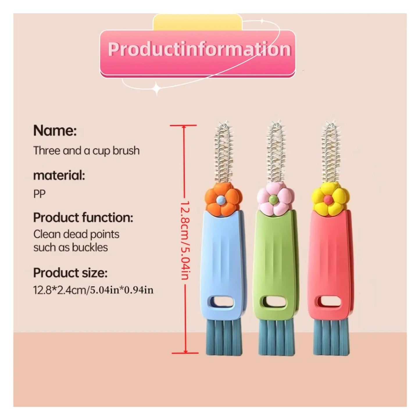 3-in-1 Cup Lid Cleaning Brush | Portable Crevice Cleaner