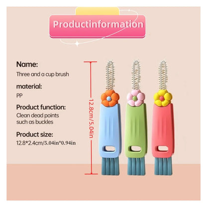 3-in-1 Cup Lid Cleaning Brush | Portable Crevice Cleaner