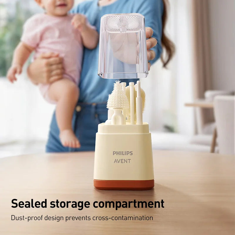 6-in-1 Baby Bottle Cleaning Kit | Storage Box & Drain Rack