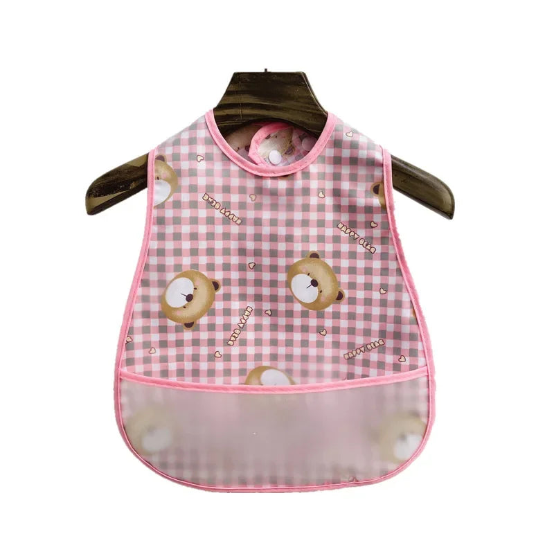 Cartoon Animal Baby Bib - Waterproof with Adjustable Pocket for Boys & Girls