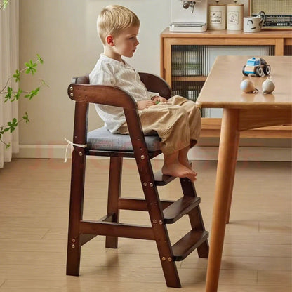 Adjustable Wooden High Chair for Babies & Toddlers - Extra Wide Seat with Footrest