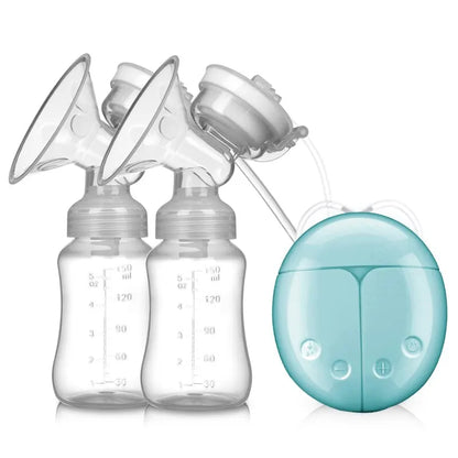 Electric Double Breast Pump Gift Set - USB Rechargeable with Nursing Pads & Storage