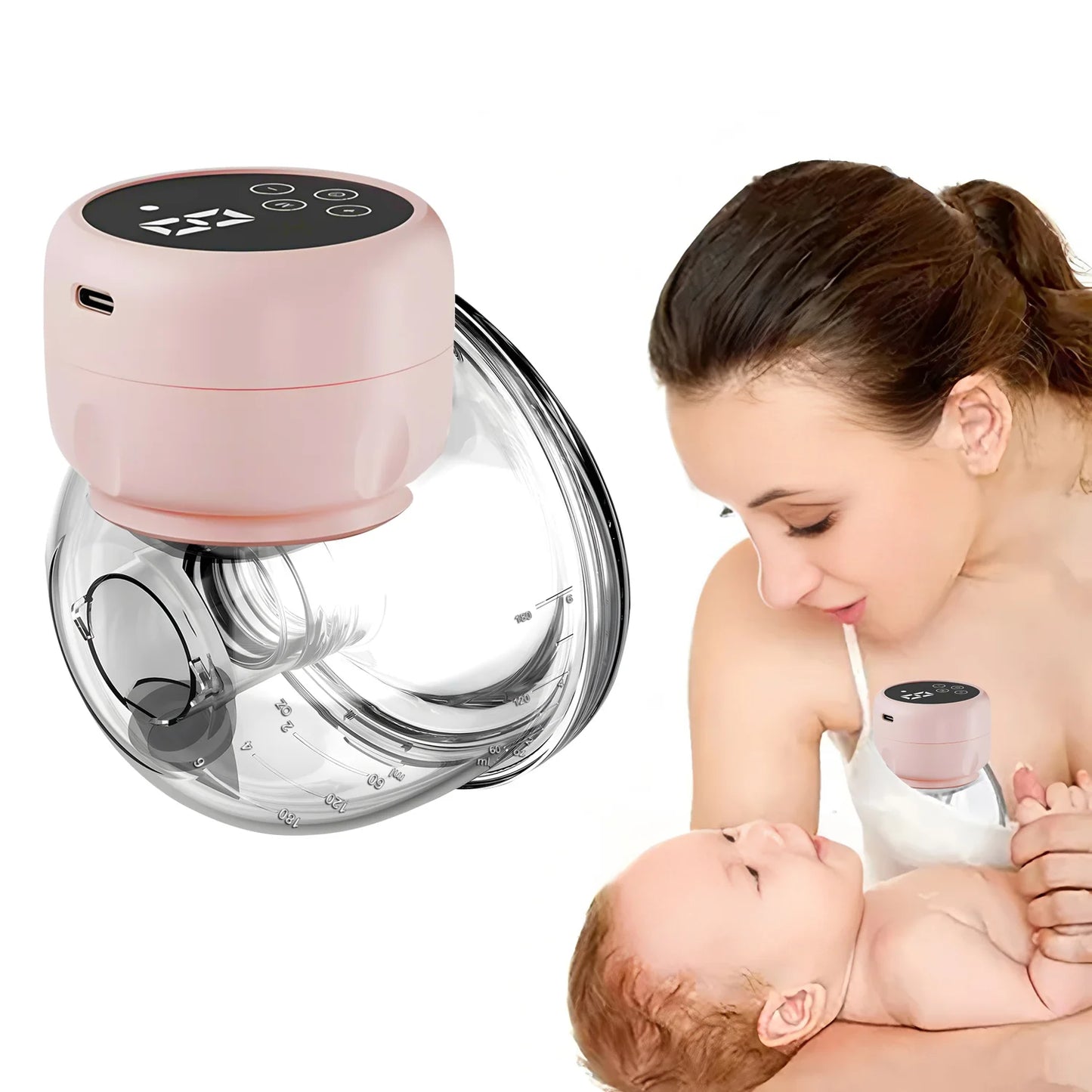 USB Rechargeable Wearable Breast Pump - Hands-Free Electric Breast Pump for Breastfeeding Mum