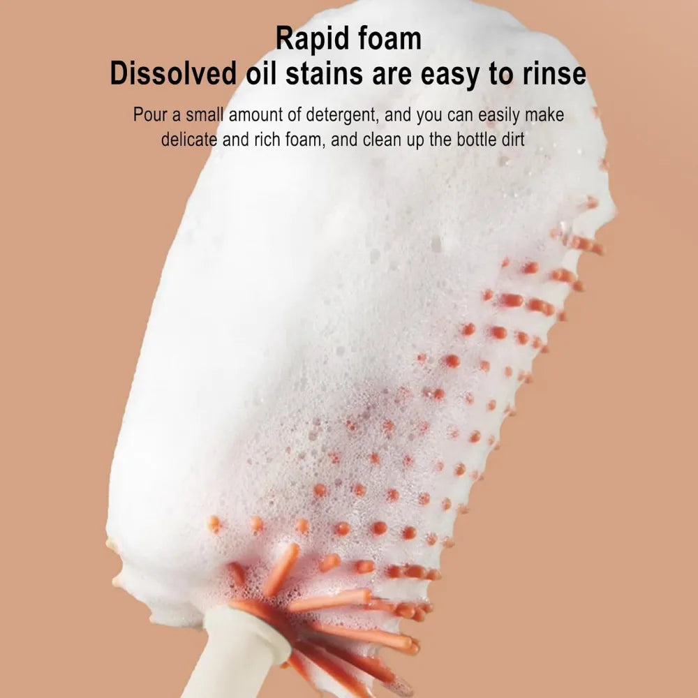 6-in-1 Silicone Bottle Brush Set - Complete Cleaning Kit with Storage Box