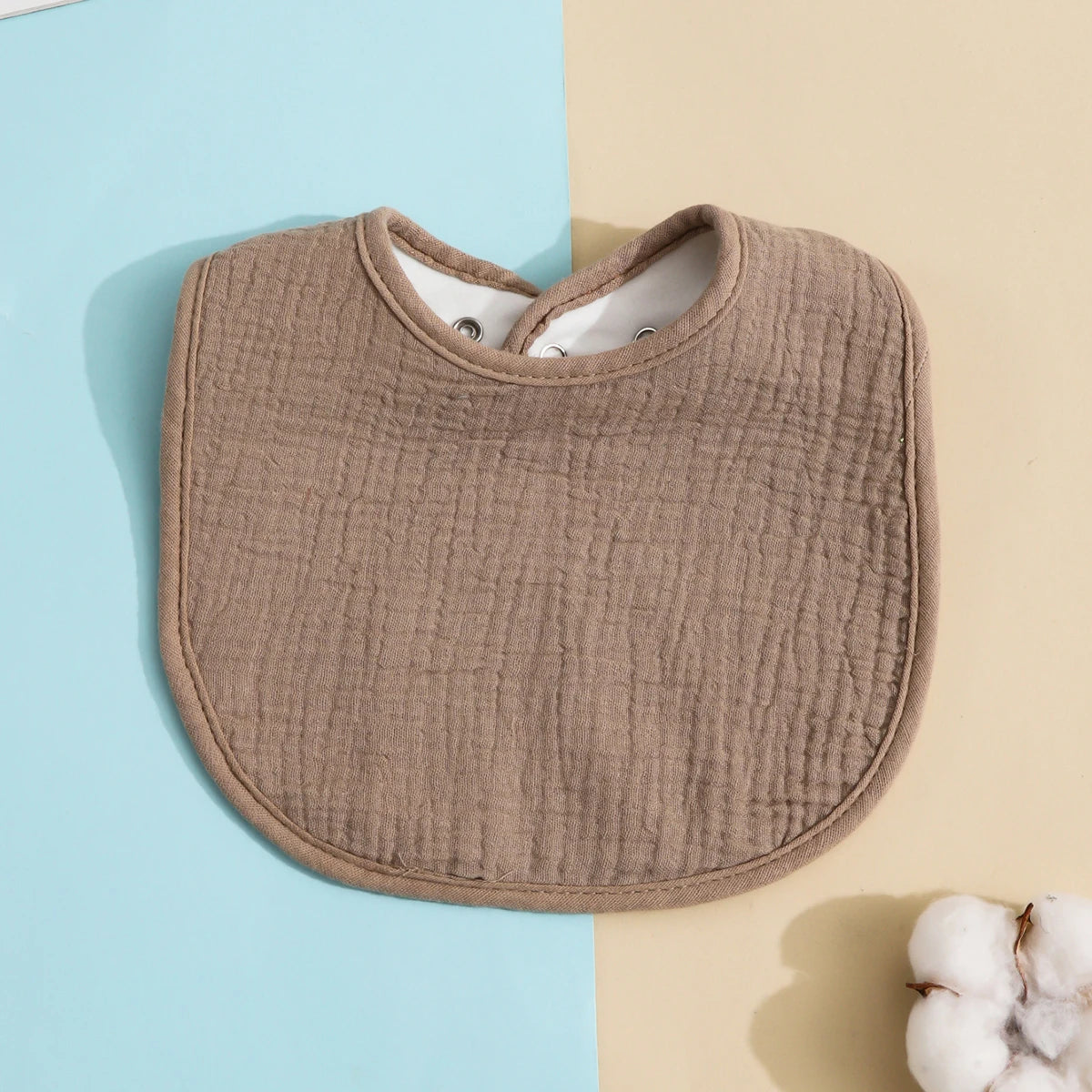 Cotton Baby Bib - Soft Solid Colour Drool Bib for Newborns & Toddlers