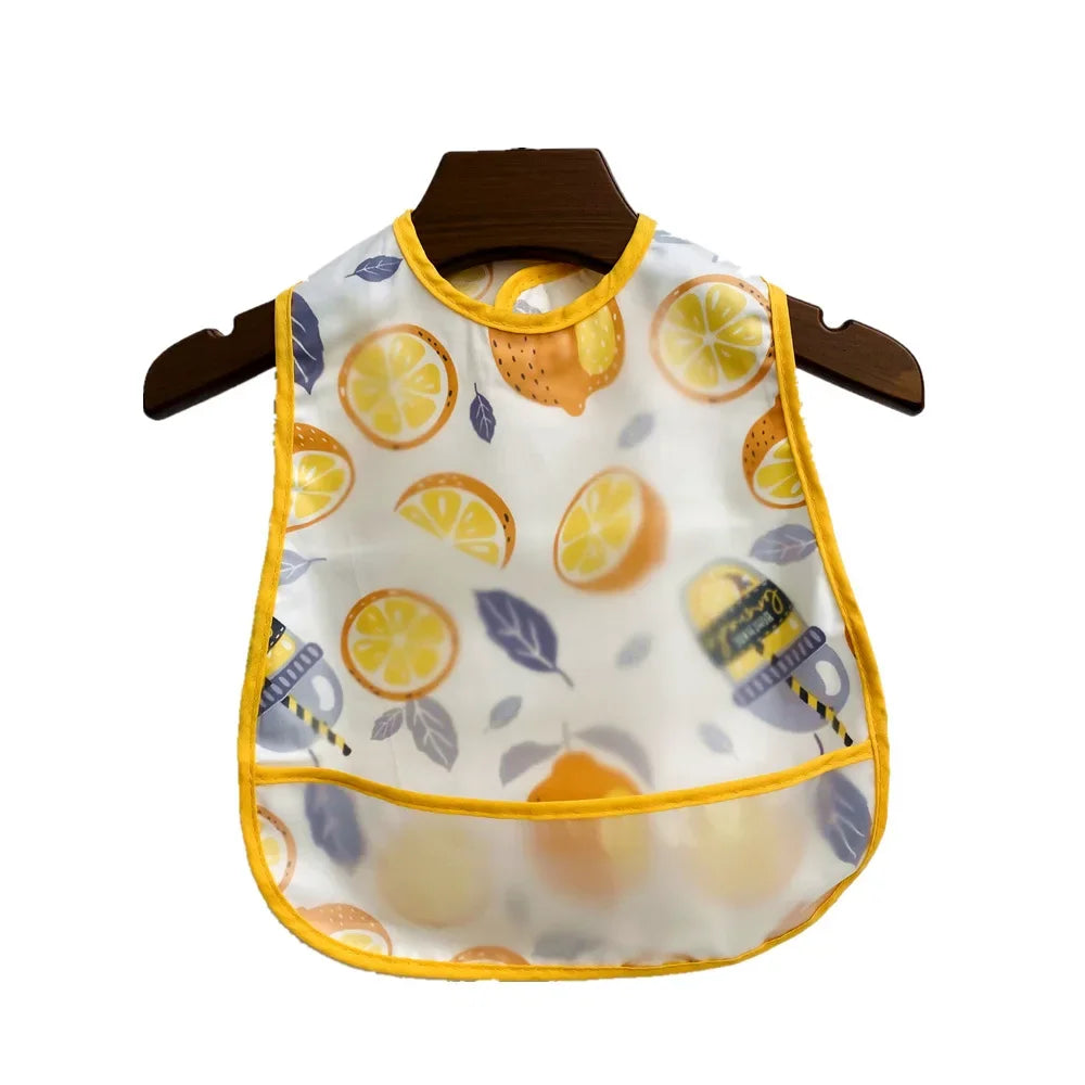 Cartoon Animal Baby Bib - Waterproof with Adjustable Pocket for Boys & Girls