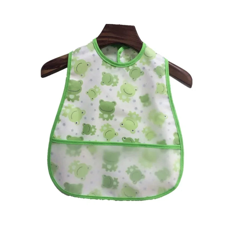 Cartoon Animal Baby Bib - Waterproof with Adjustable Pocket for Boys & Girls