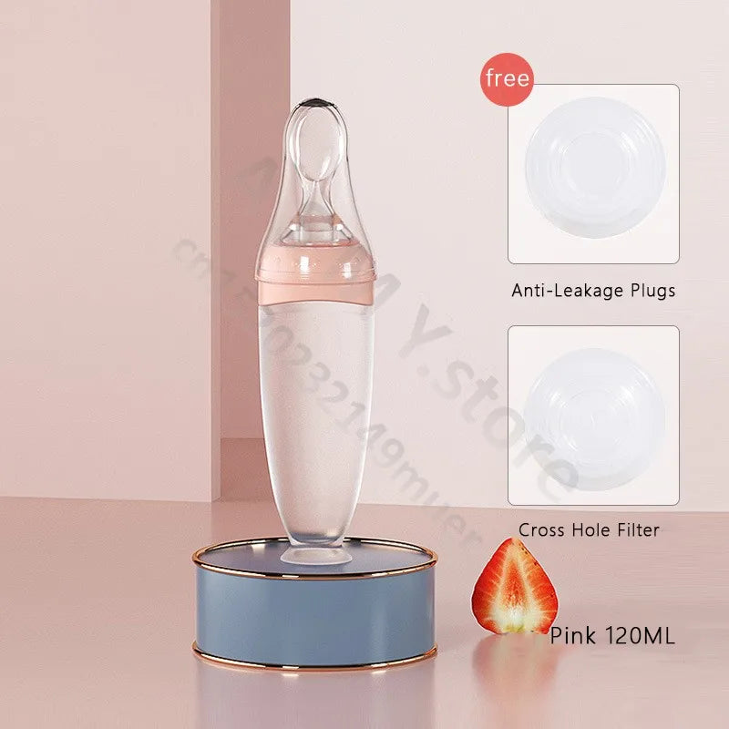 Pink 120ML bottle with anti-leakage plugs and cross hole filter on a pink background