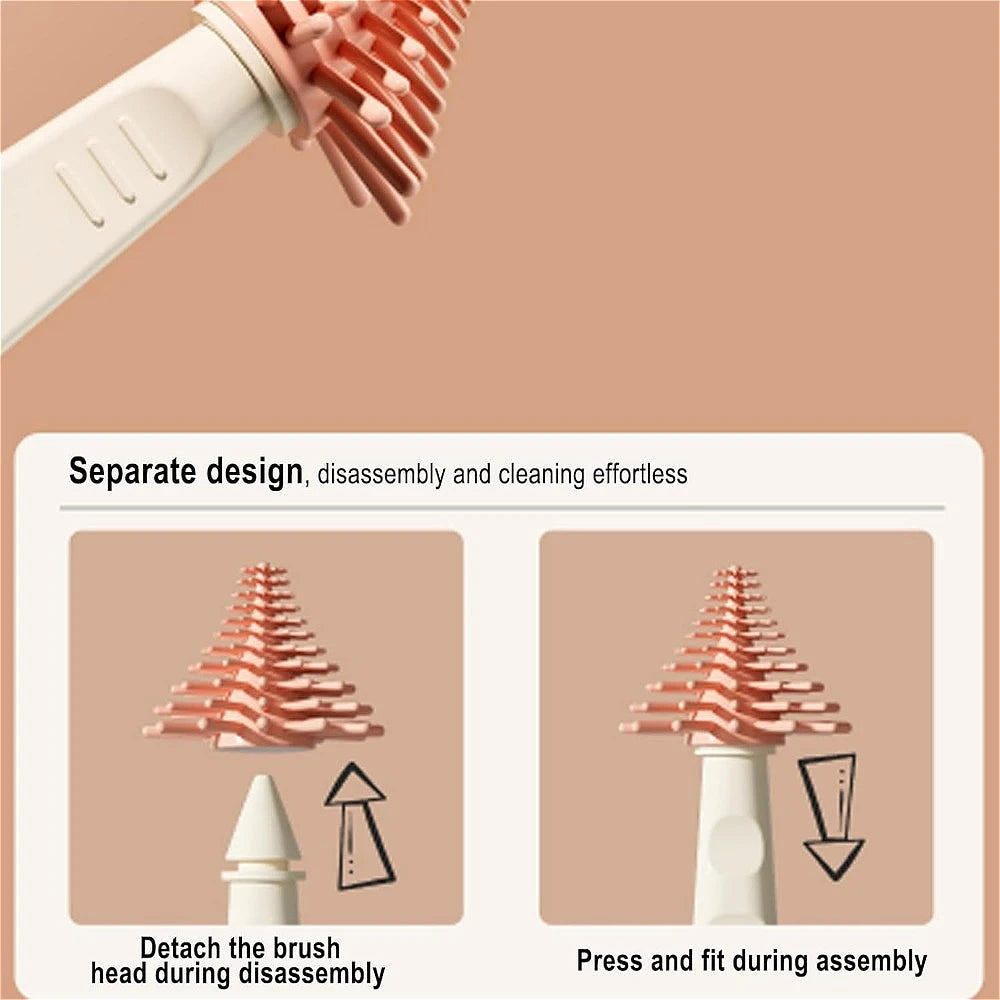 6-in-1 Silicone Bottle Brush Set - Complete Cleaning Kit with Storage Box