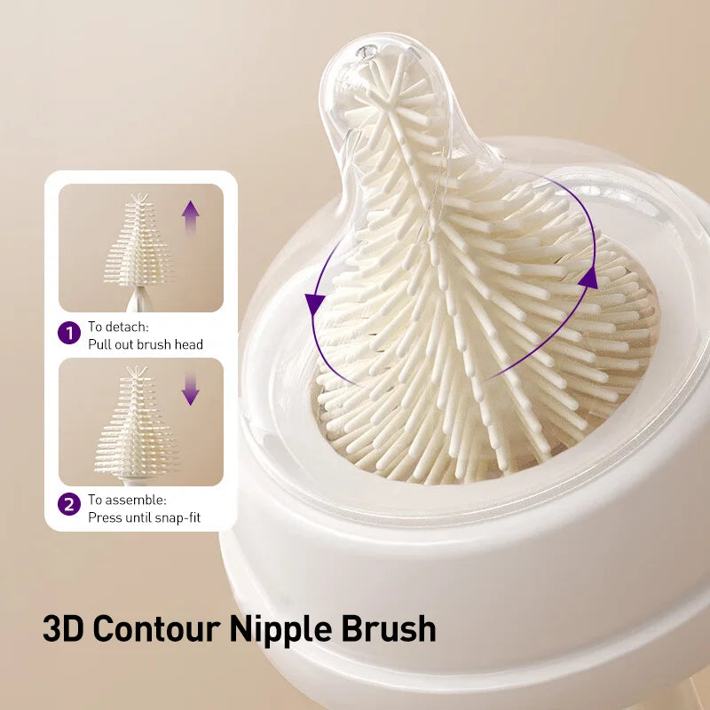 6-in-1 Baby Bottle Cleaning Kit | Storage Box & Drain Rack