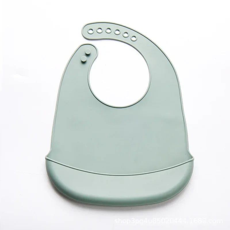 Soft Silicone Baby Bib - Adjustable Waterproof BPA-Free for Newborns