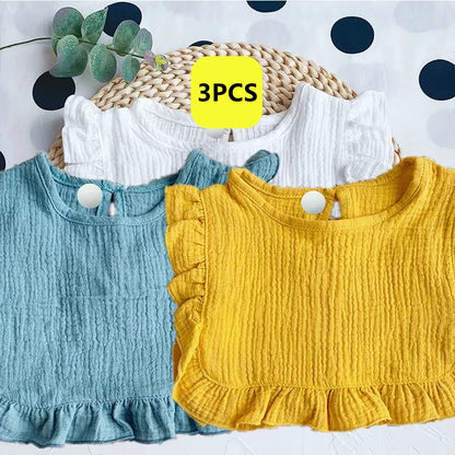 Ruffle Lace Baby Bib - Soft Cotton Feeding Bib for Newborns & Toddlers