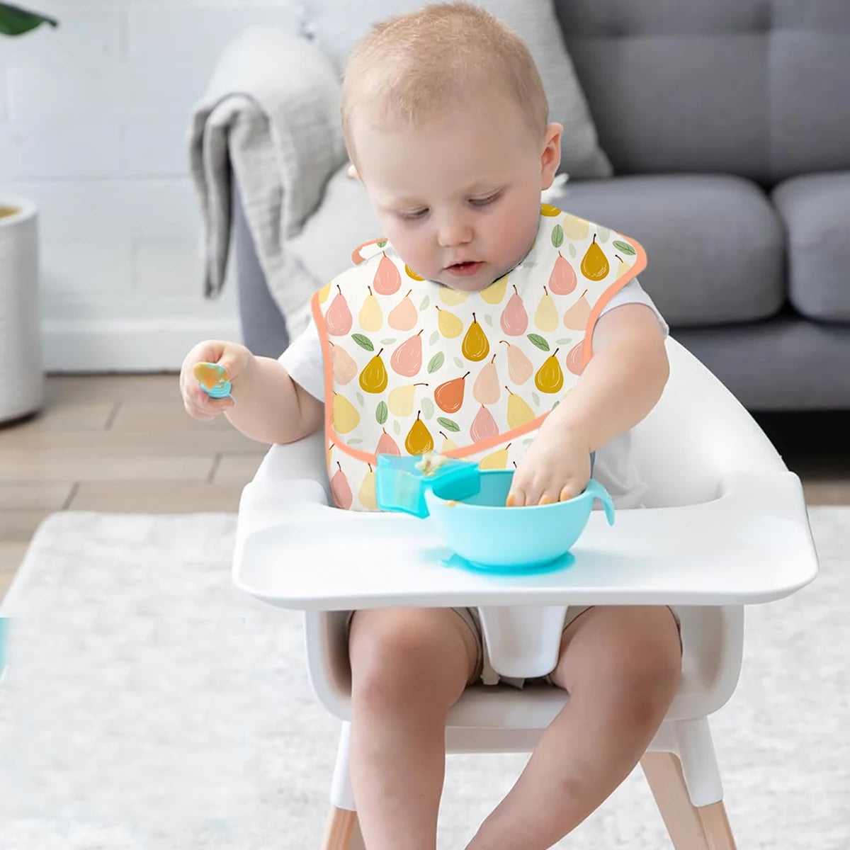 3-Piece Reusable Baby Bib Set - Animal Print Waterproof Feeding Bibs