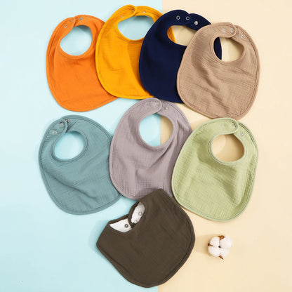 Cotton Baby Bib - Soft Solid Colour Drool Bib for Newborns & Toddlers