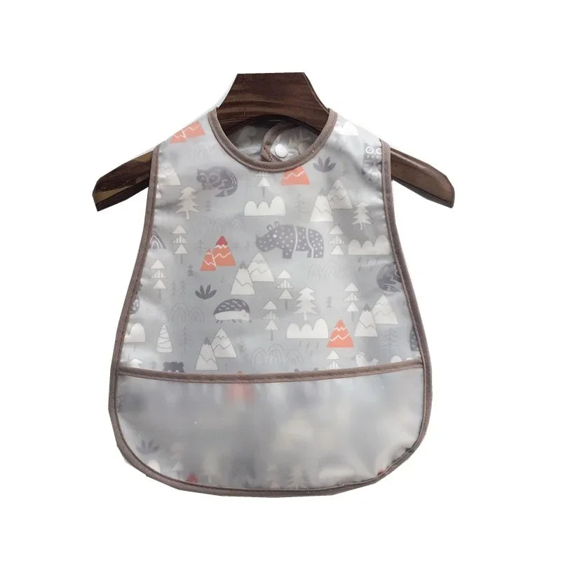 Cartoon Animal Baby Bib - Waterproof with Adjustable Pocket for Boys & Girls