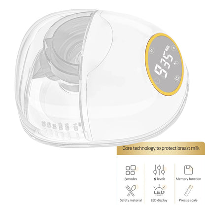 Fireurus Wearable Breast Pump - Smart Electric Milk Collector with LED Display