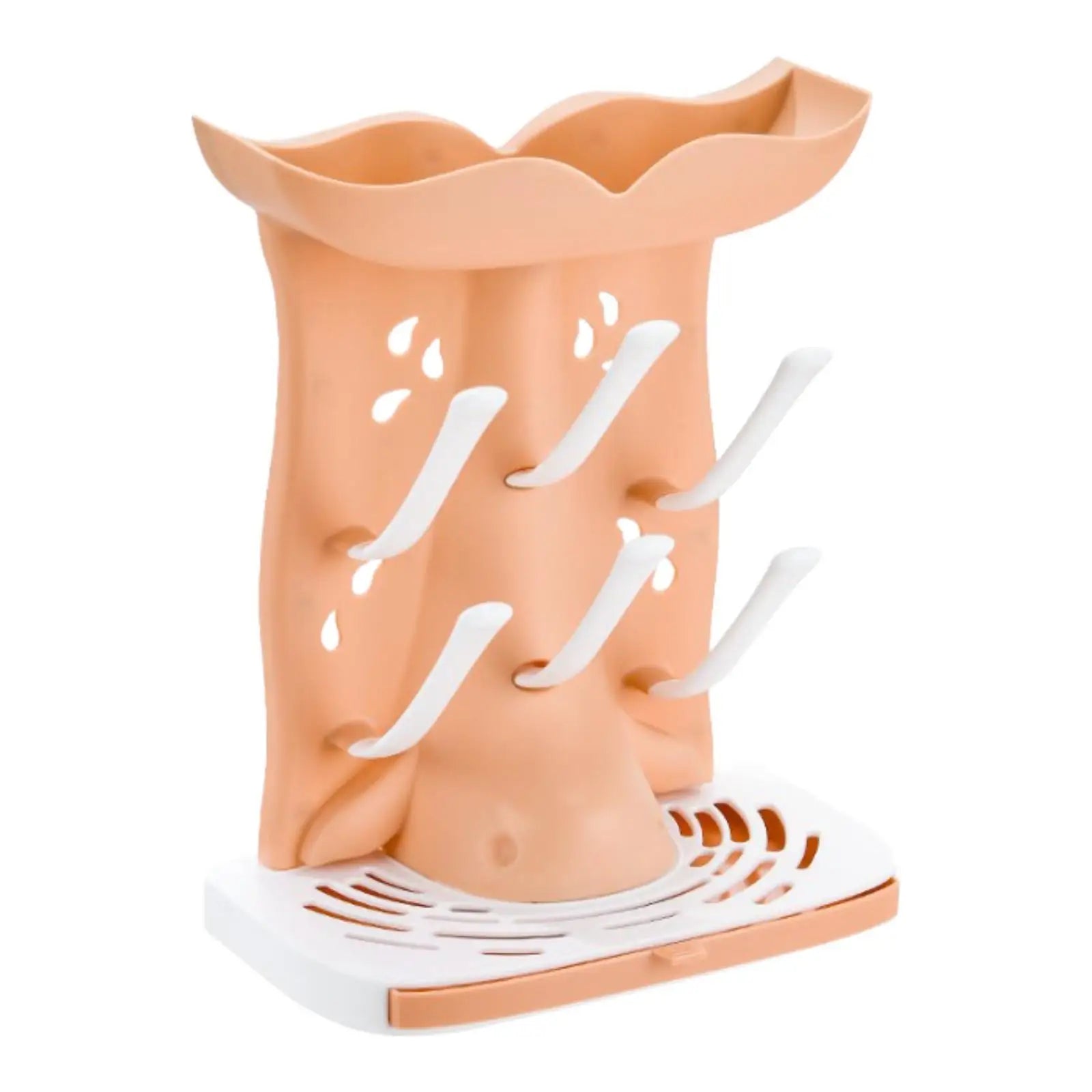 Copper-colored wax warmer with white wax sticks on a white background