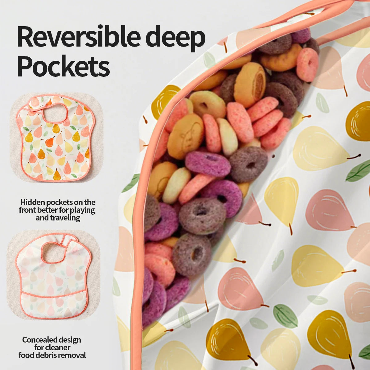 3-Piece Reusable Baby Bib Set - Animal Print Waterproof Feeding Bibs