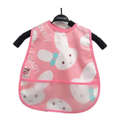 Cartoon Animal Baby Bib - Waterproof with Adjustable Pocket for Boys & Girls