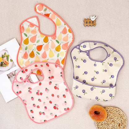 3-Piece Waterproof Baby Bib Set - Sleeveless Full Body Coverage