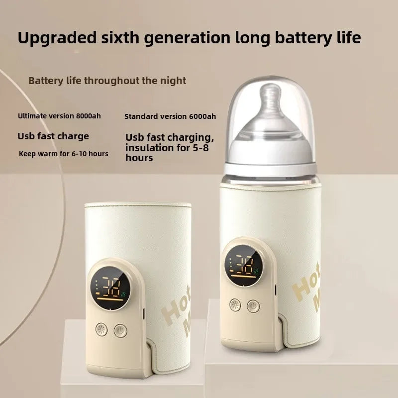 USB Baby Bottle Warmer with Smart LCD Temperature Display - High Capacity