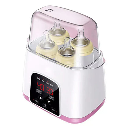 Baby bottle warmer with digital display on a white background