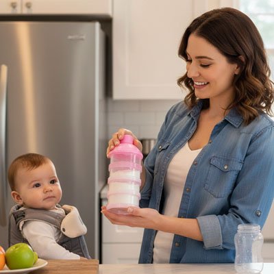 Formula Milk Dispenser | 3-Compartment Powder Container